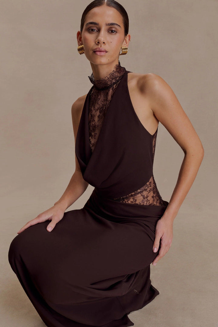 Lace turtleneck maxi dress - Angelique