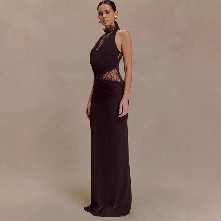 Lace turtleneck maxi dress - Angelique