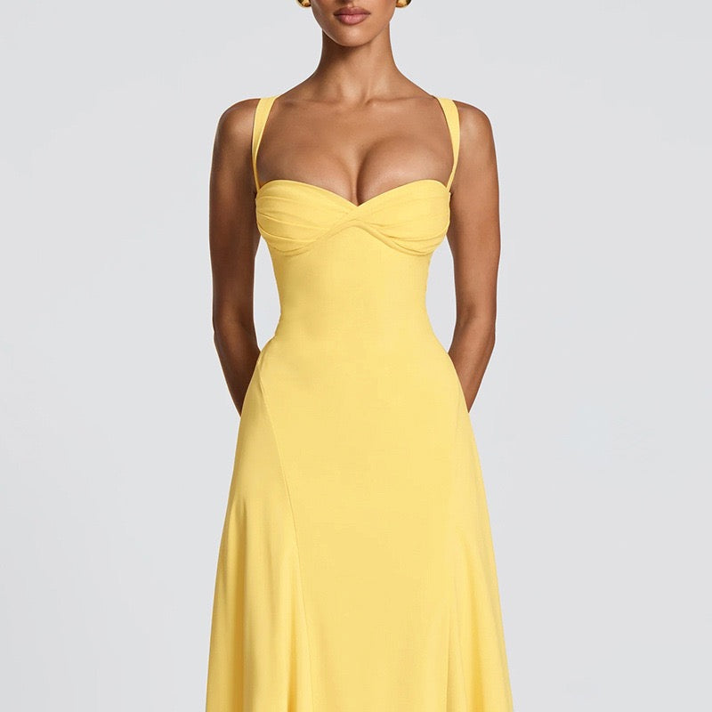 Elegant Maxi Dress with Open Back - Marilyn