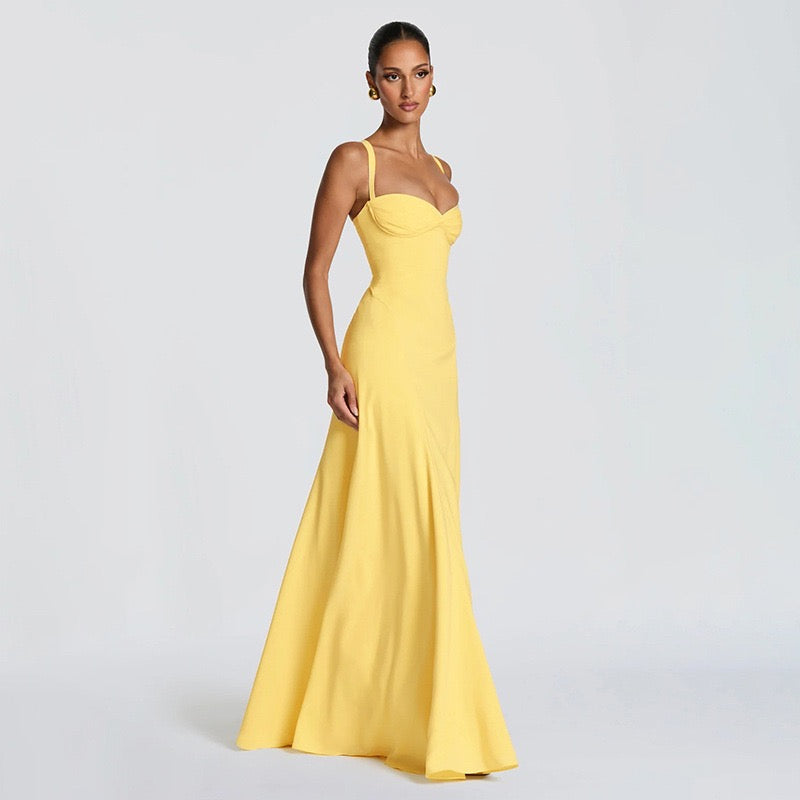 Elegant Maxi Dress with Open Back - Marilyn