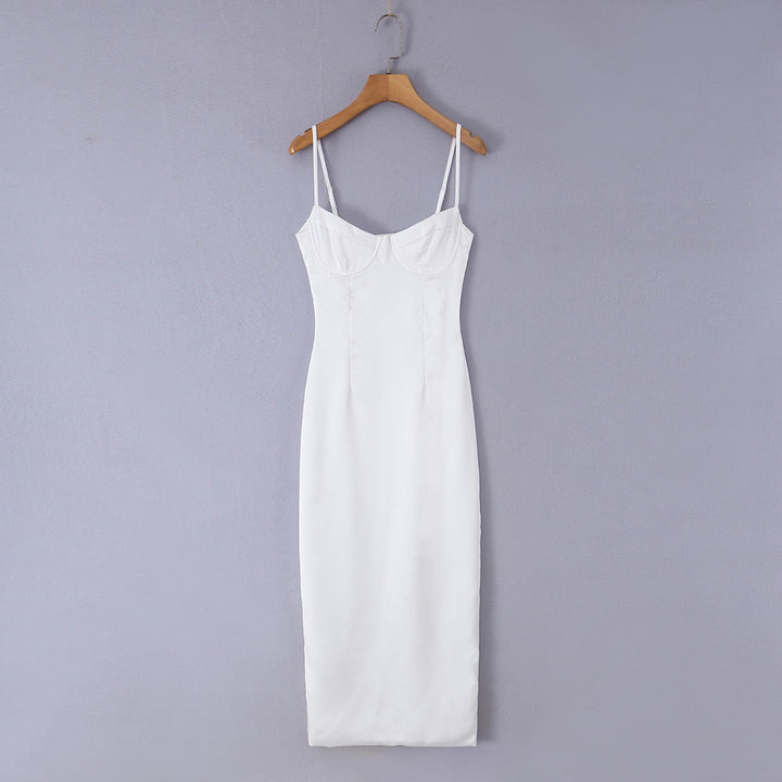 Satin maxi dress with back ties – Nelly