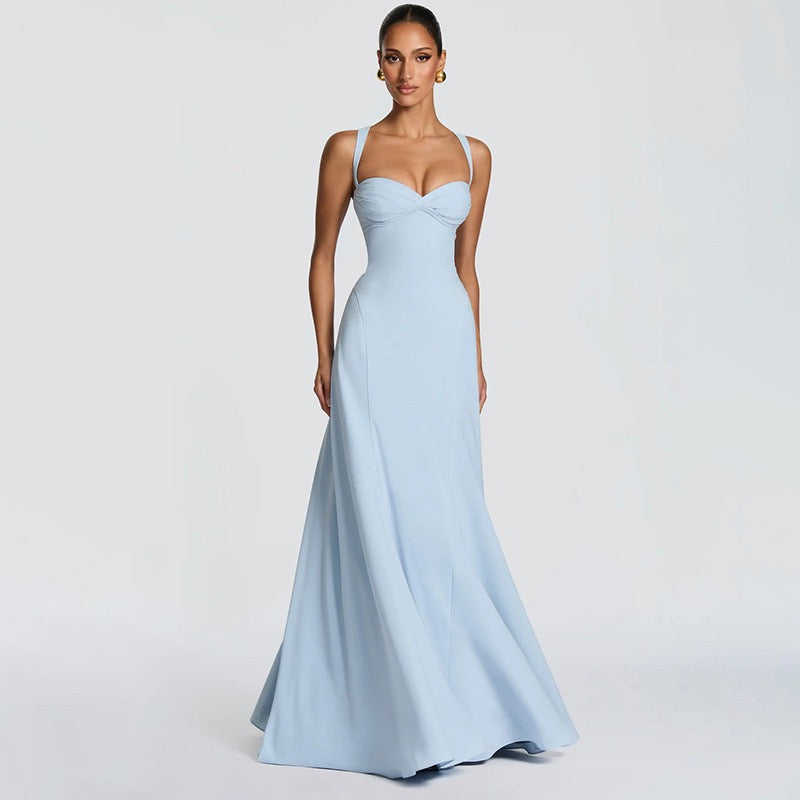 Elegant Maxi Dress with Open Back - Marilyn