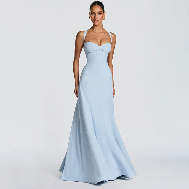 Elegant Maxi Dress with Open Back - Marilyn