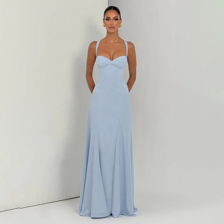 Elegant Maxi Dress with Open Back - Marilyn