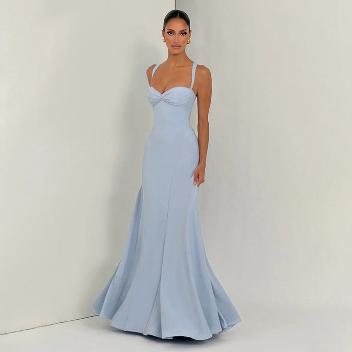 Elegant Maxi Dress with Open Back - Marilyn