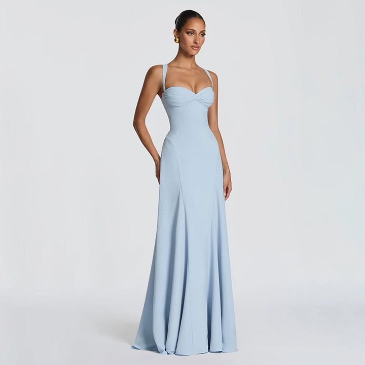 Elegant Maxi Dress with Open Back - Marilyn