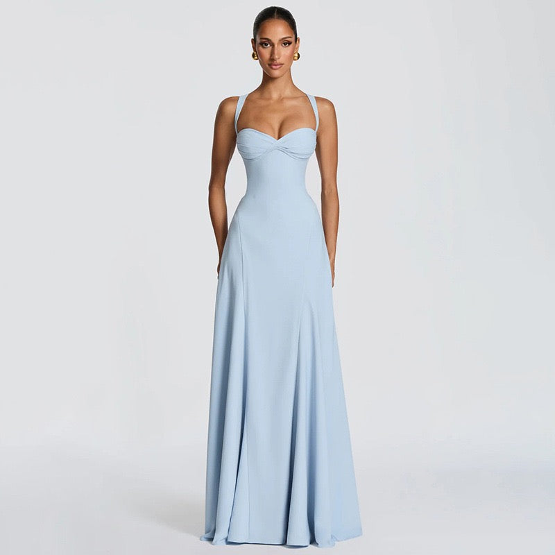 Elegant Maxi Dress with Open Back - Marilyn