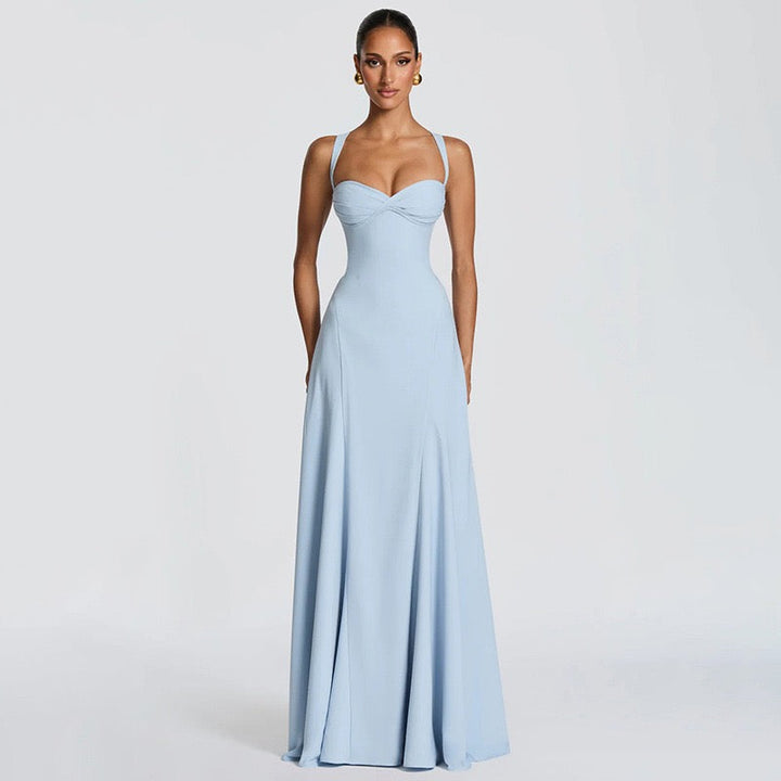 Elegant Maxi Dress with Open Back - Marilyn