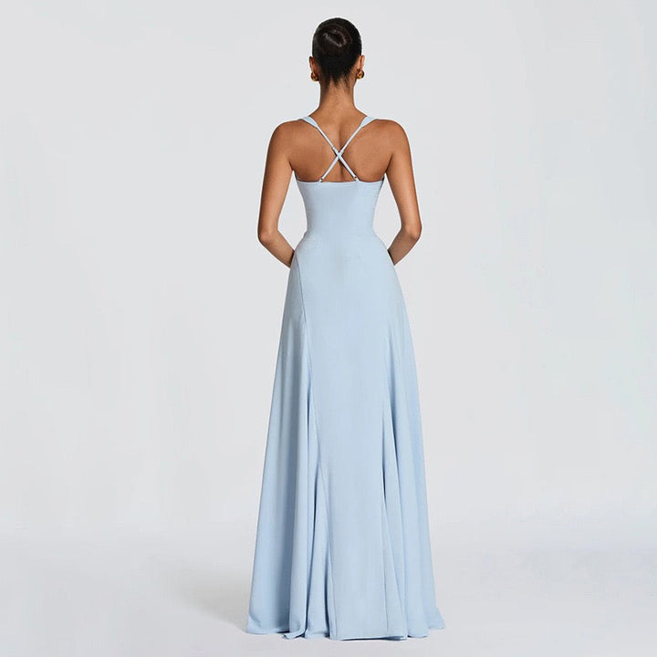 Elegant Maxi Dress with Open Back - Marilyn