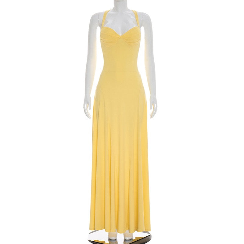 Elegant Maxi Dress with Open Back - Marilyn