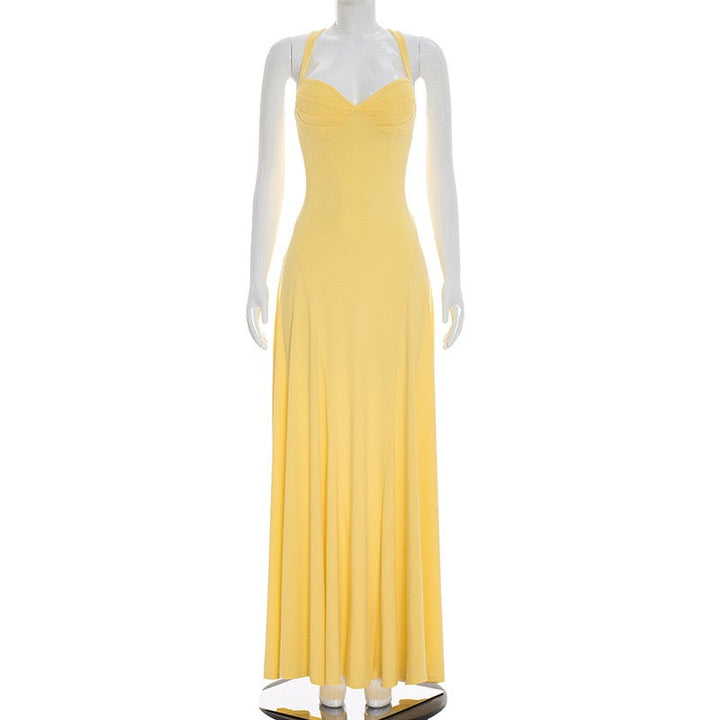 Elegant Maxi Dress with Open Back - Marilyn