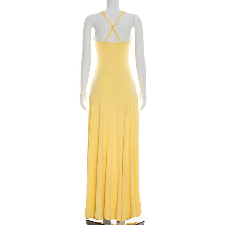 Elegant Maxi Dress with Open Back - Marilyn