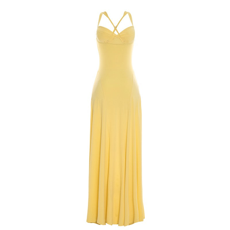 Elegant Maxi Dress with Open Back - Marilyn