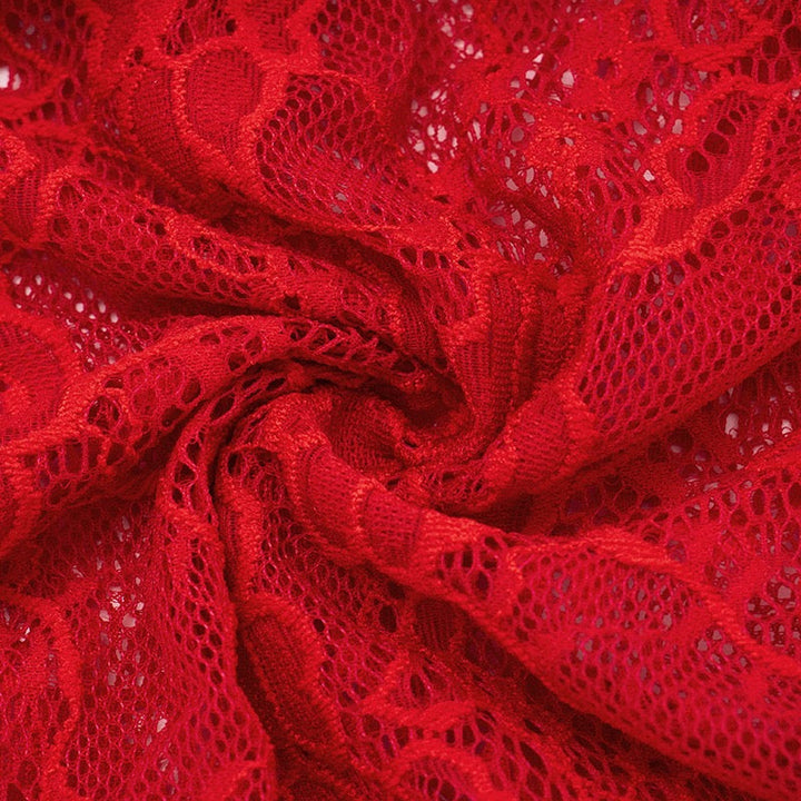 Off-the-shoulder mini dress with lace trim - Oriya