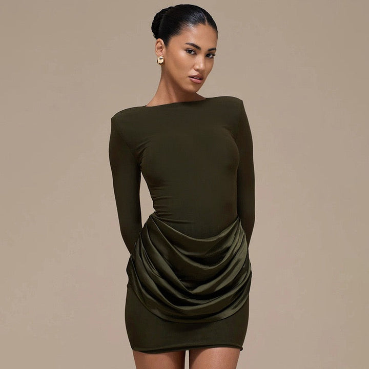 Mini dress with satin pleats - Sherin