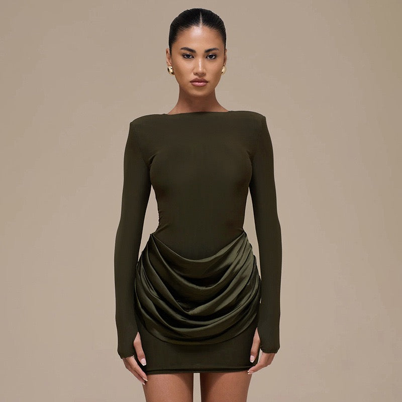 Mini dress with satin pleats - Sherin