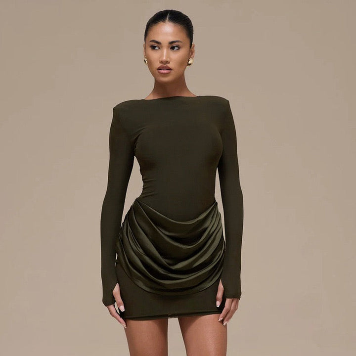 Mini dress with satin pleats - Sherin
