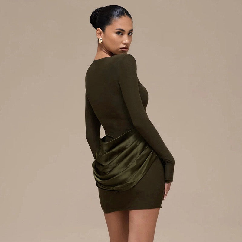 Mini dress with satin pleats - Sherin