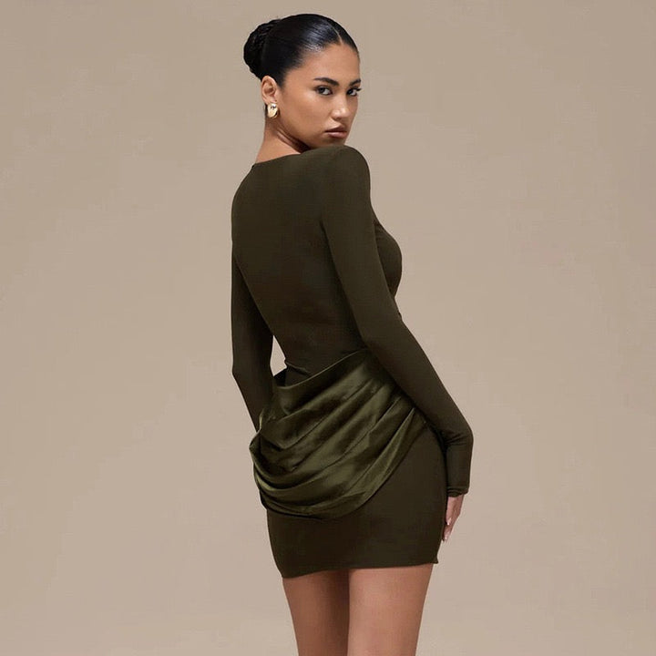 Mini dress with satin pleats - Sherin