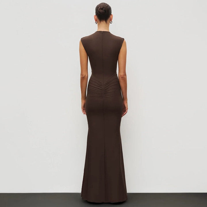 Maxi Dress with Ruching Design - Liran
