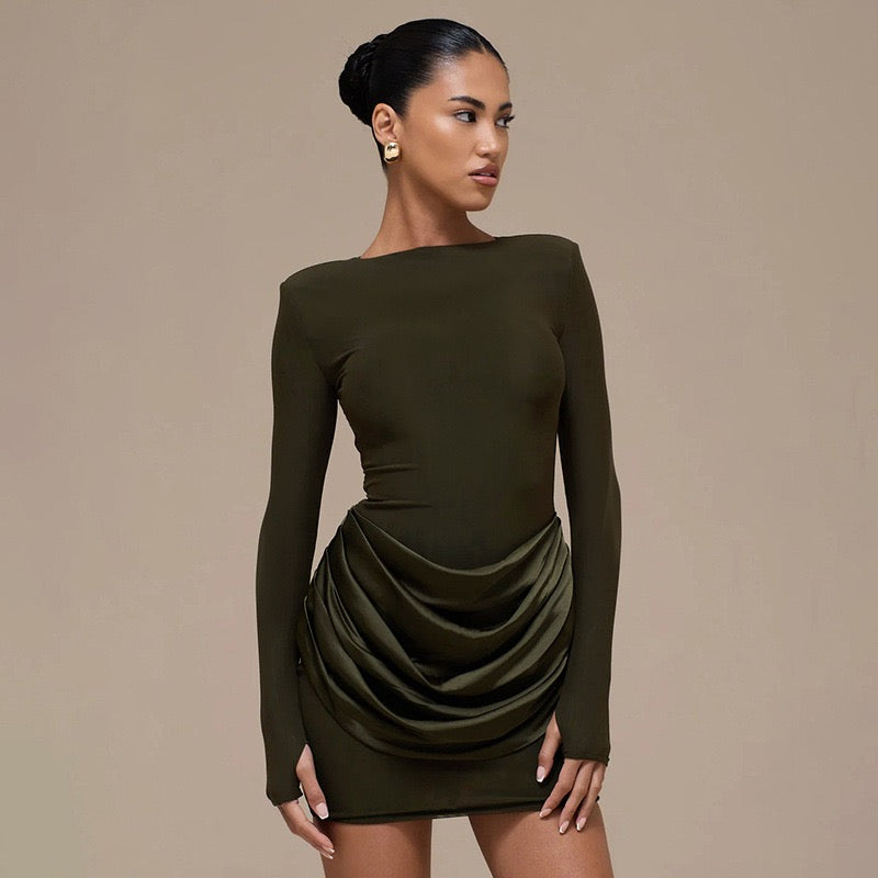 Mini dress with satin pleats - Sherin