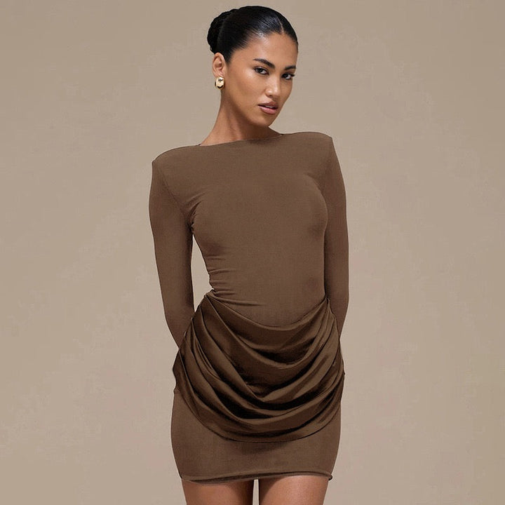 Mini dress with satin pleats - Sherin