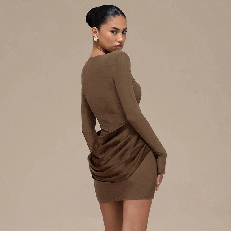 Mini dress with satin pleats - Sherin