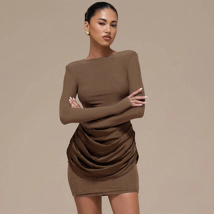 Mini dress with satin pleats - Sherin