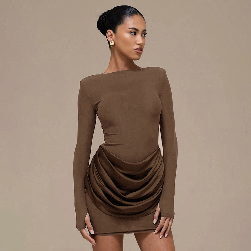 Mini dress with satin pleats - Sherin