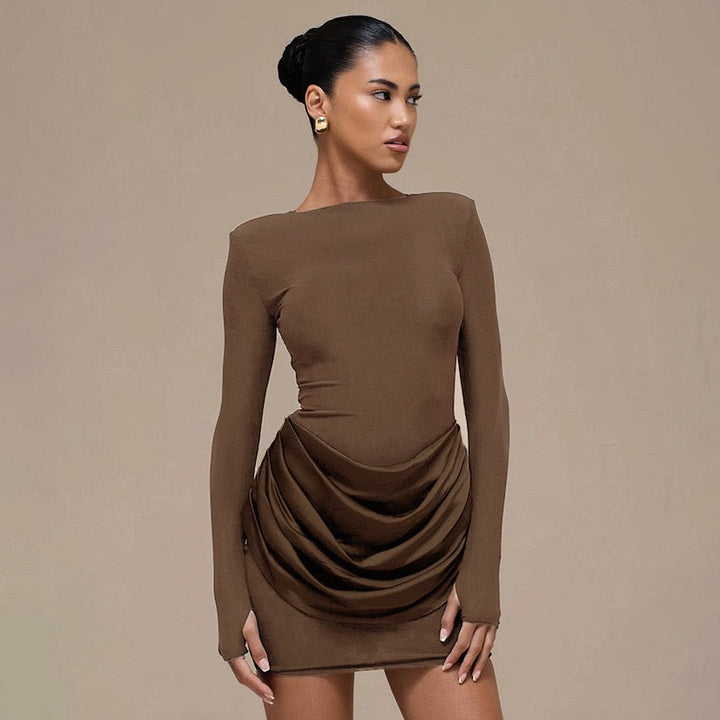 Mini dress with satin pleats - Sherin