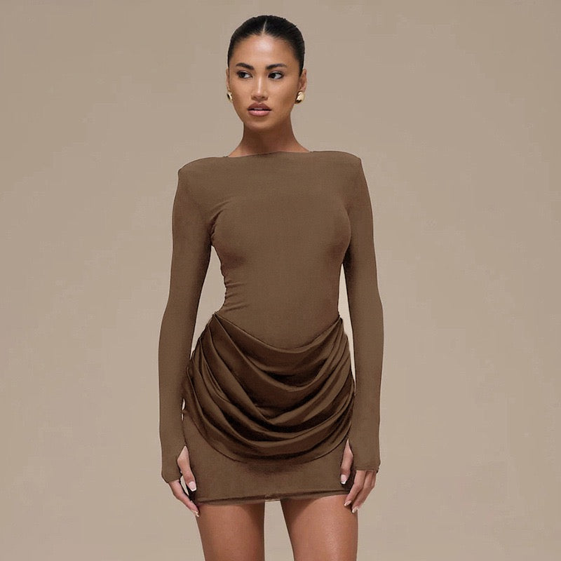 Mini dress with satin pleats - Sherin