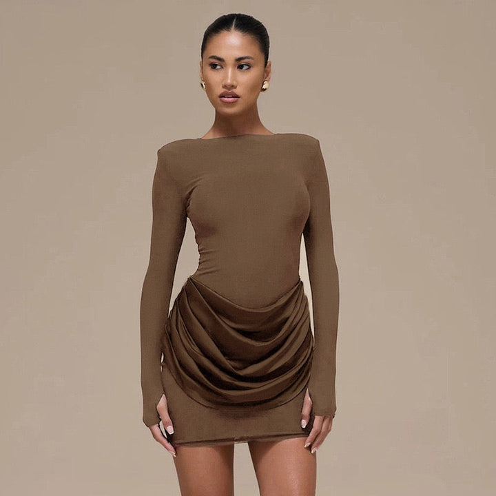 Mini dress with satin pleats - Sherin