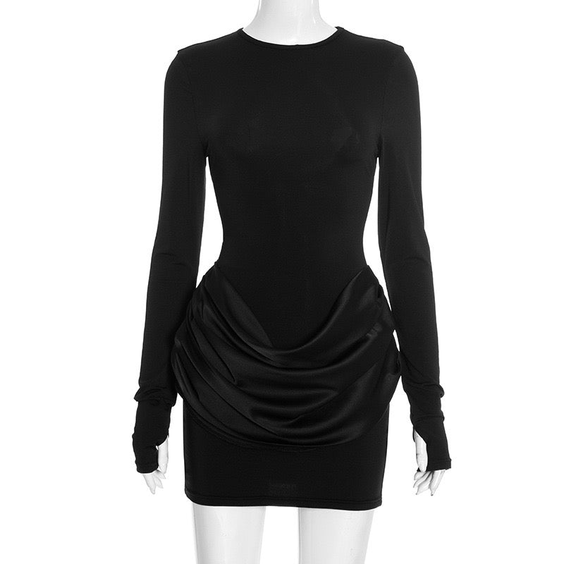 Mini dress with satin pleats - Sherin