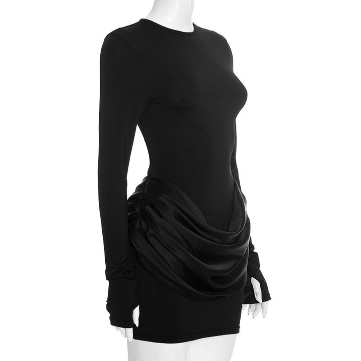 Mini dress with satin pleats - Sherin