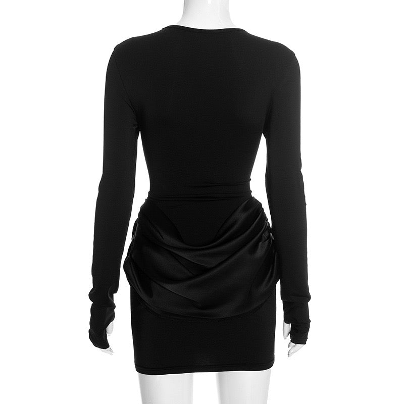 Mini dress with satin pleats - Sherin