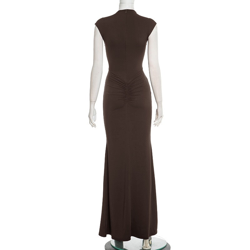 Maxi Dress with Ruching Design - Liran