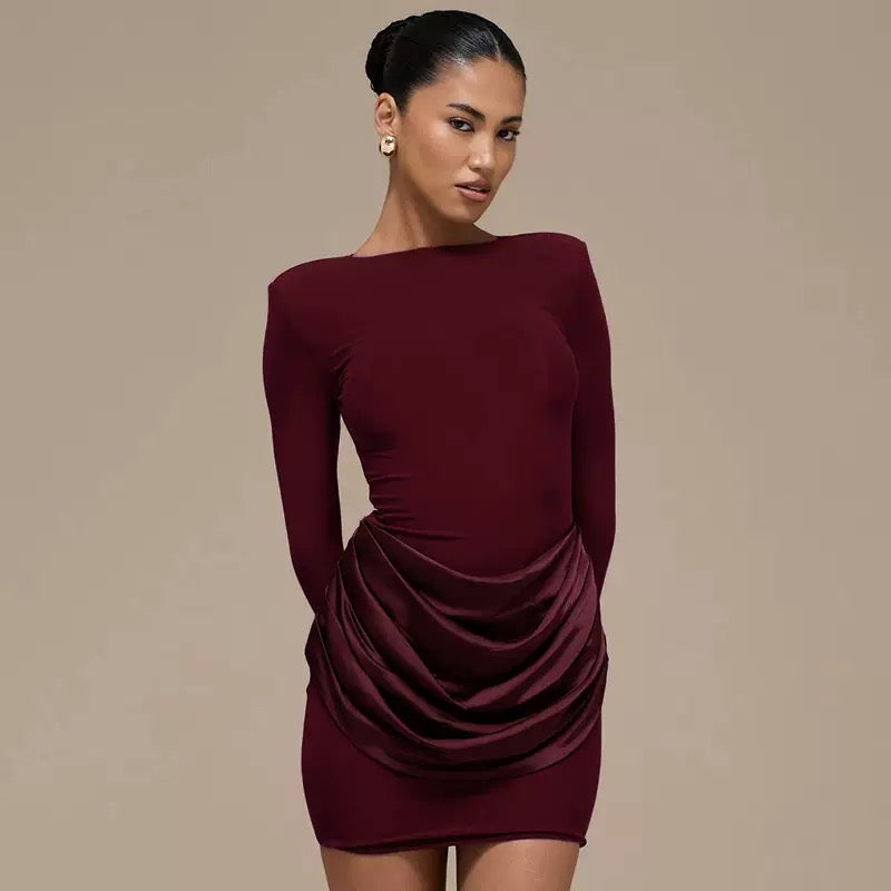 Mini dress with satin pleats - Sherin