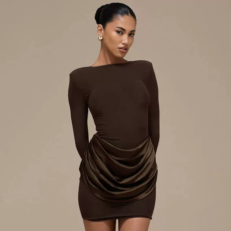 Mini dress with satin pleats - Sherin