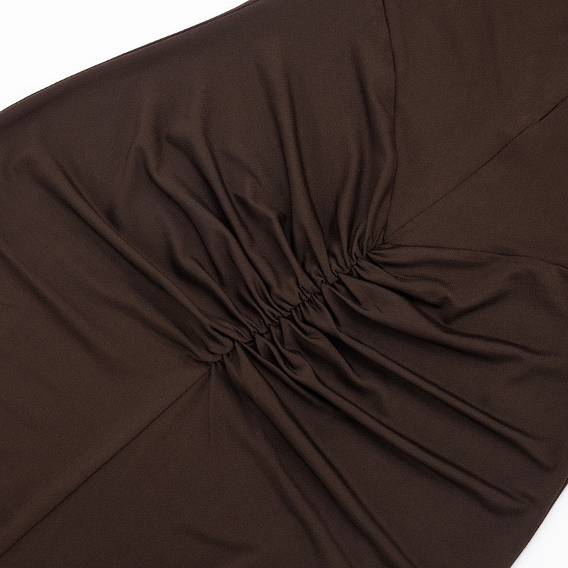 Maxi Dress with Ruching Design - Liran