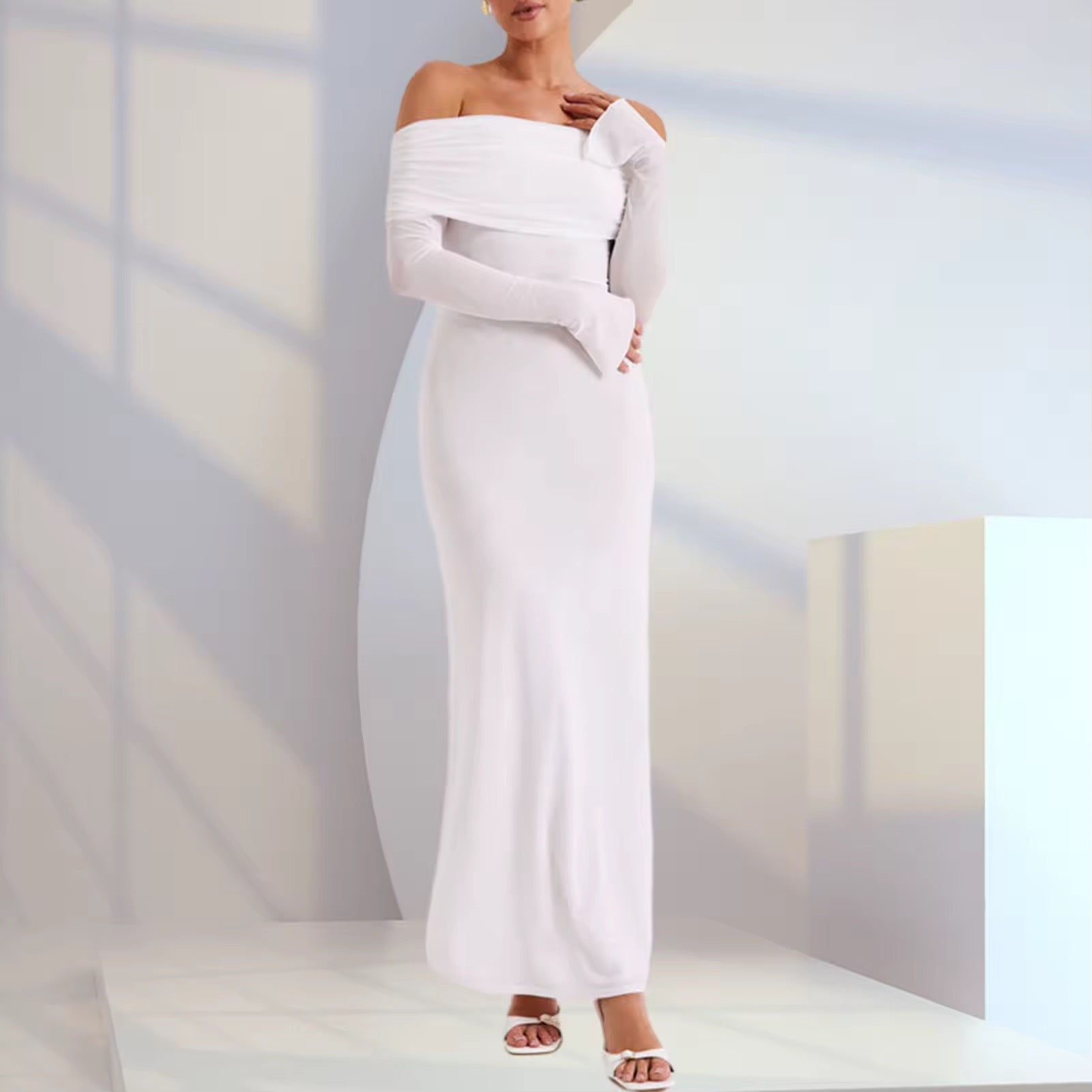 שמלת מקסי כתפיים חשופות - SHAY LI