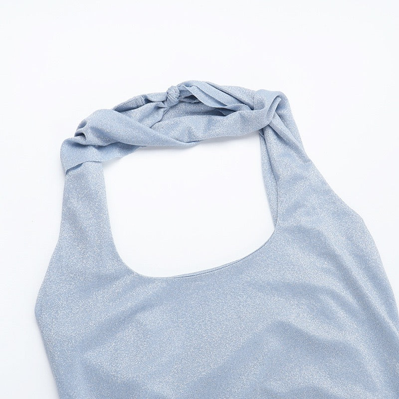 Sequined maxi dress with open back and tie detail - Palermo