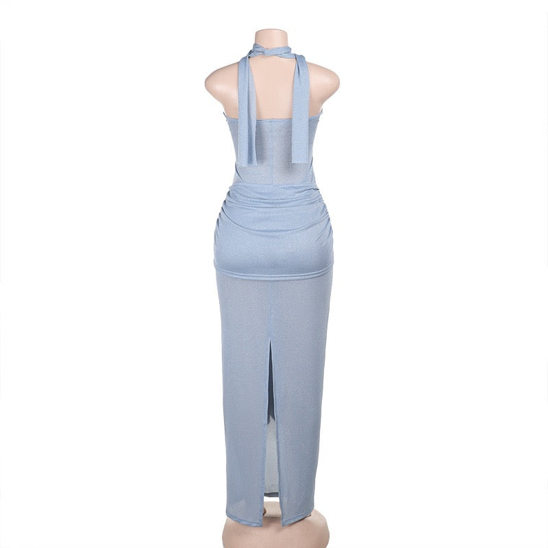 Sequined maxi dress with open back and tie detail - Palermo