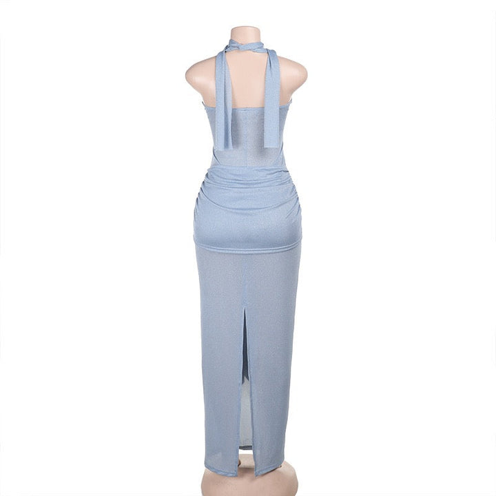 Sequined maxi dress with open back and tie detail - Palermo