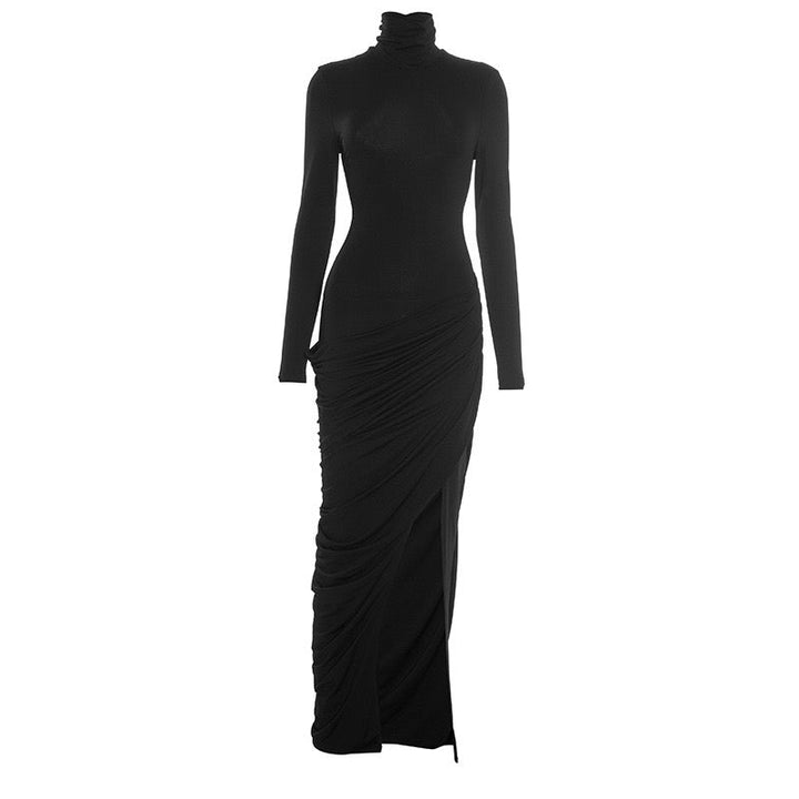 Maxi dress with pleats and slit design - Lis