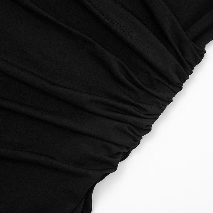 Maxi dress with pleats and slit design - Lis