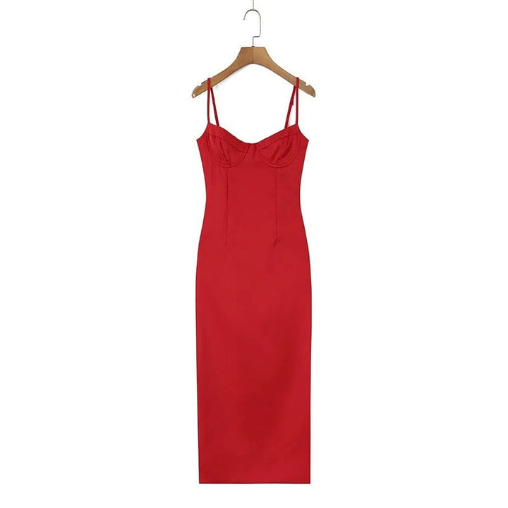 Satin maxi dress with back ties – Nelly