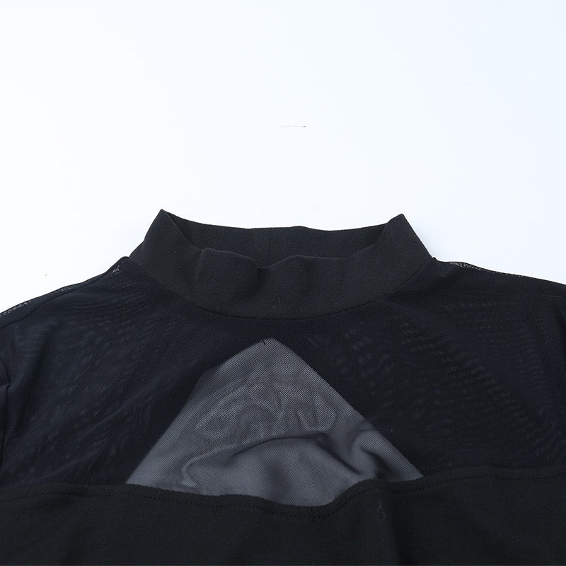 Elegant maxi dress with slit design and open back chiffon - Mericia