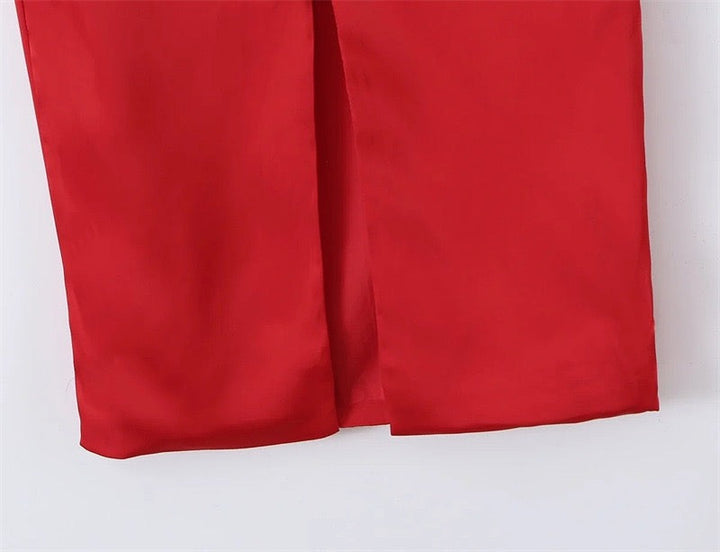 Satin maxi dress with back ties – Nelly