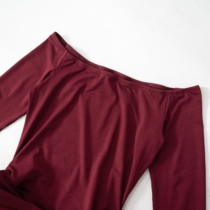 Pleated off-shoulder mini dress - Shayla