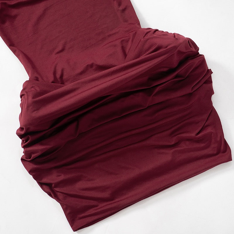 Pleated off-shoulder mini dress - Shayla